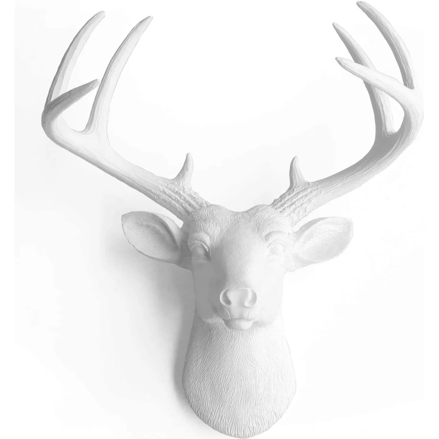 ZenVora White Deer Head Wall Decor, Modern Decorative Animal Head Sculpture for Living Room, Bedroom and Home Decoration
