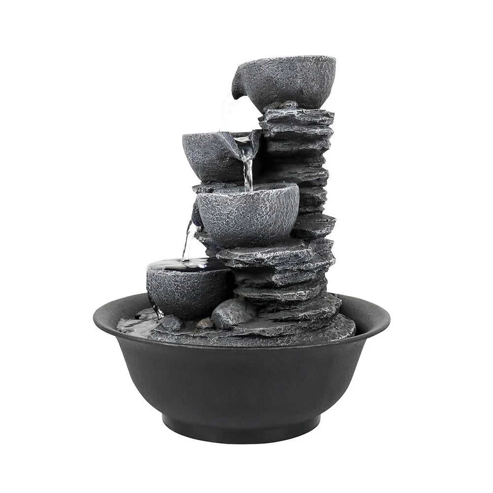 ZenVora 4-Tier Indoor Water Fountain, Relaxing Waterfall Feature for Home, Living Room and Bedroom Decor