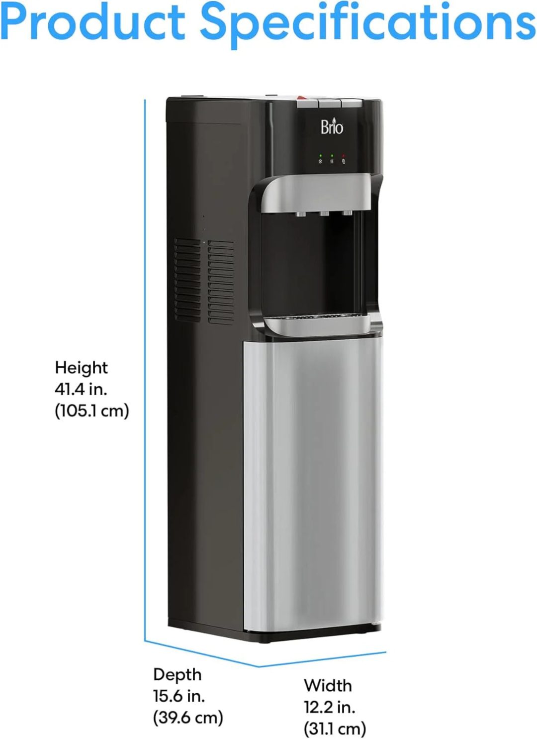 ZenVora Bottom Loading Water Cooler Dispenser – 3 Temp Settings with Child Safety Lock & LED Empty Alert
