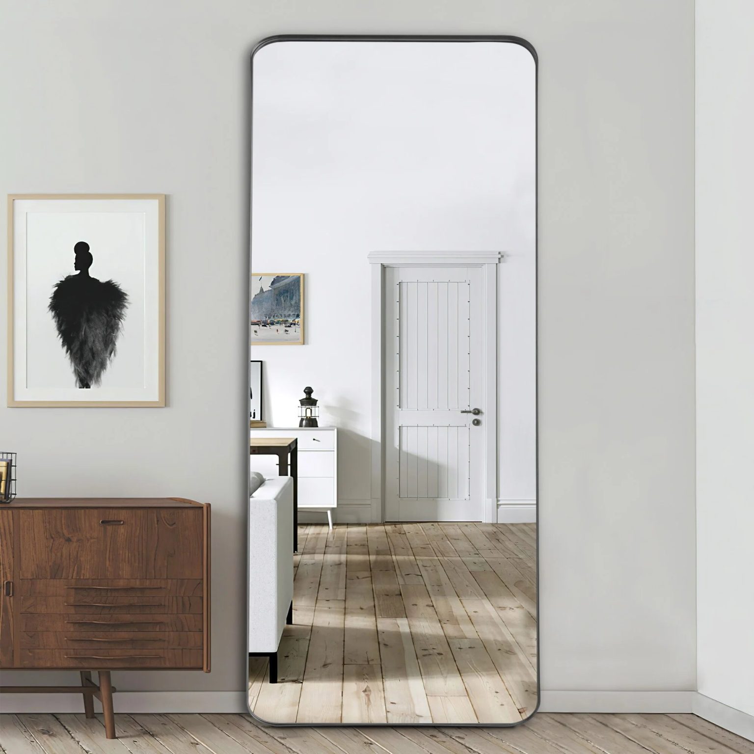 Large Full Length Wall Mounted Mirror, Full Body Dressing Mirror for Bedroom, Entryway and Home Decor