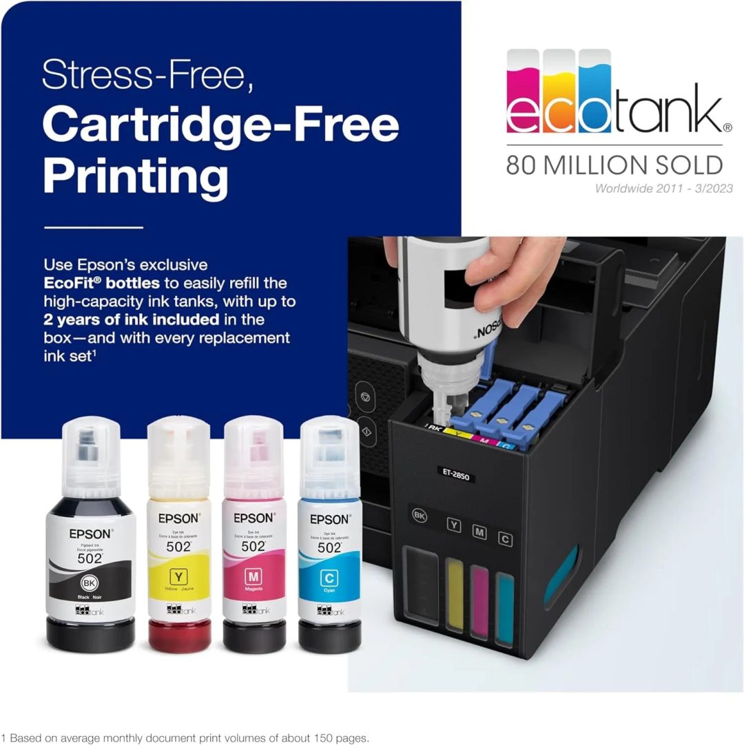 ZenVora Wireless All-in-One Inkjet Printer, Cartridge-Free, Scanner, Copier, Fax, ADF, Ethernet, White