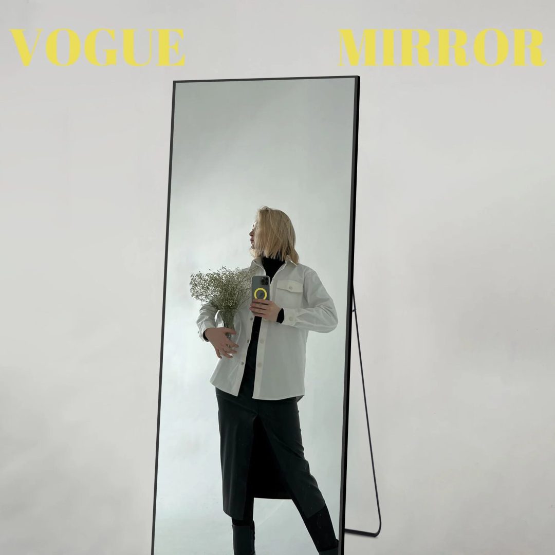 ZenVora 64x21 Full Length Floor Mirror, Large Full Body Aluminum Alloy Frame Standing Mirror with Stand and Wall Mount Option