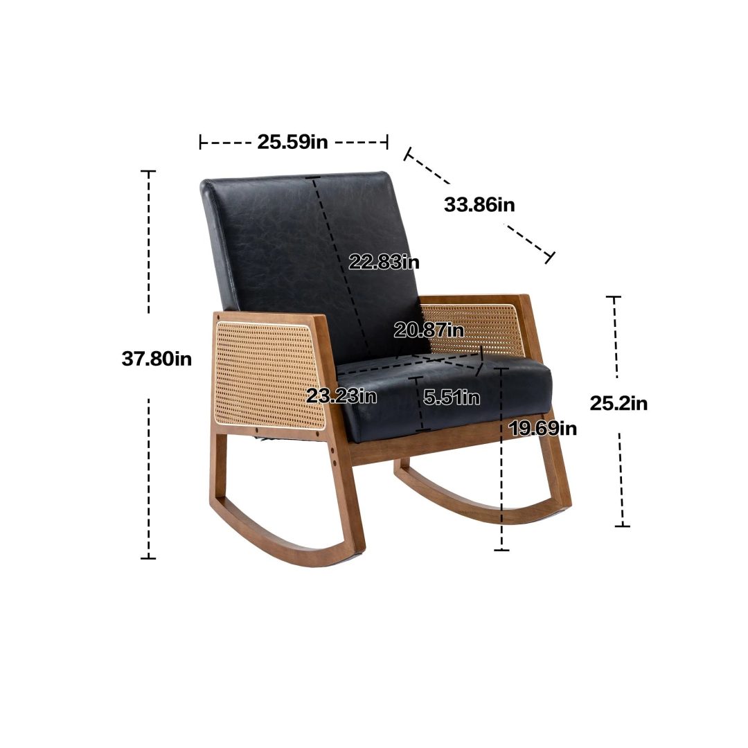ZenVora Upholstered Tall Back Rocking Chair, Smooth Gliding Accent Armchair for Comfortable Living Room Seating