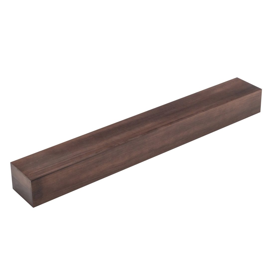 ZenVora 72 Inch Solid Pine Fireplace Mantel, Wall Mounted Floating Shelf in Brown