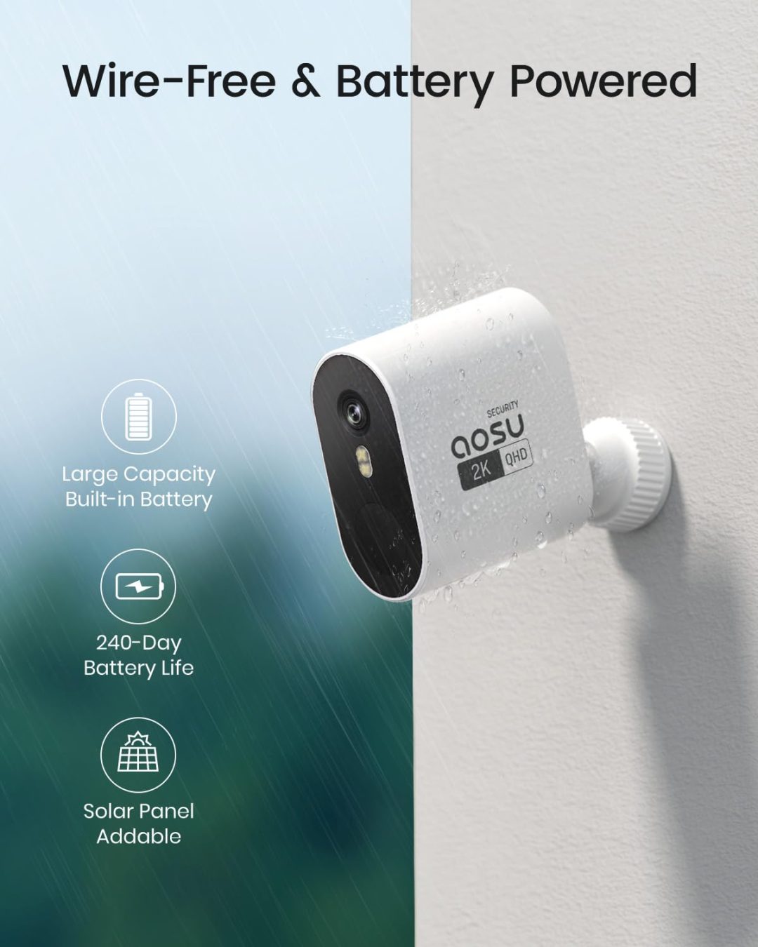 ZenVora Wireless Outdoor Security Camera System – 2K HD, 166° Wide Angle, 100% Wire-Free, No Monthly Fees