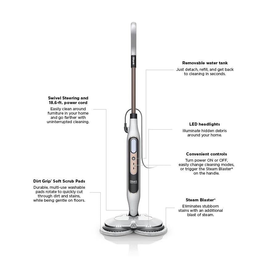 ZenVora All-in-One Hard Floor Steam Mop, Multi-Surface Steam Cleaner with Powerful Steam Blaster for Tile, Wood & Home Cleaning