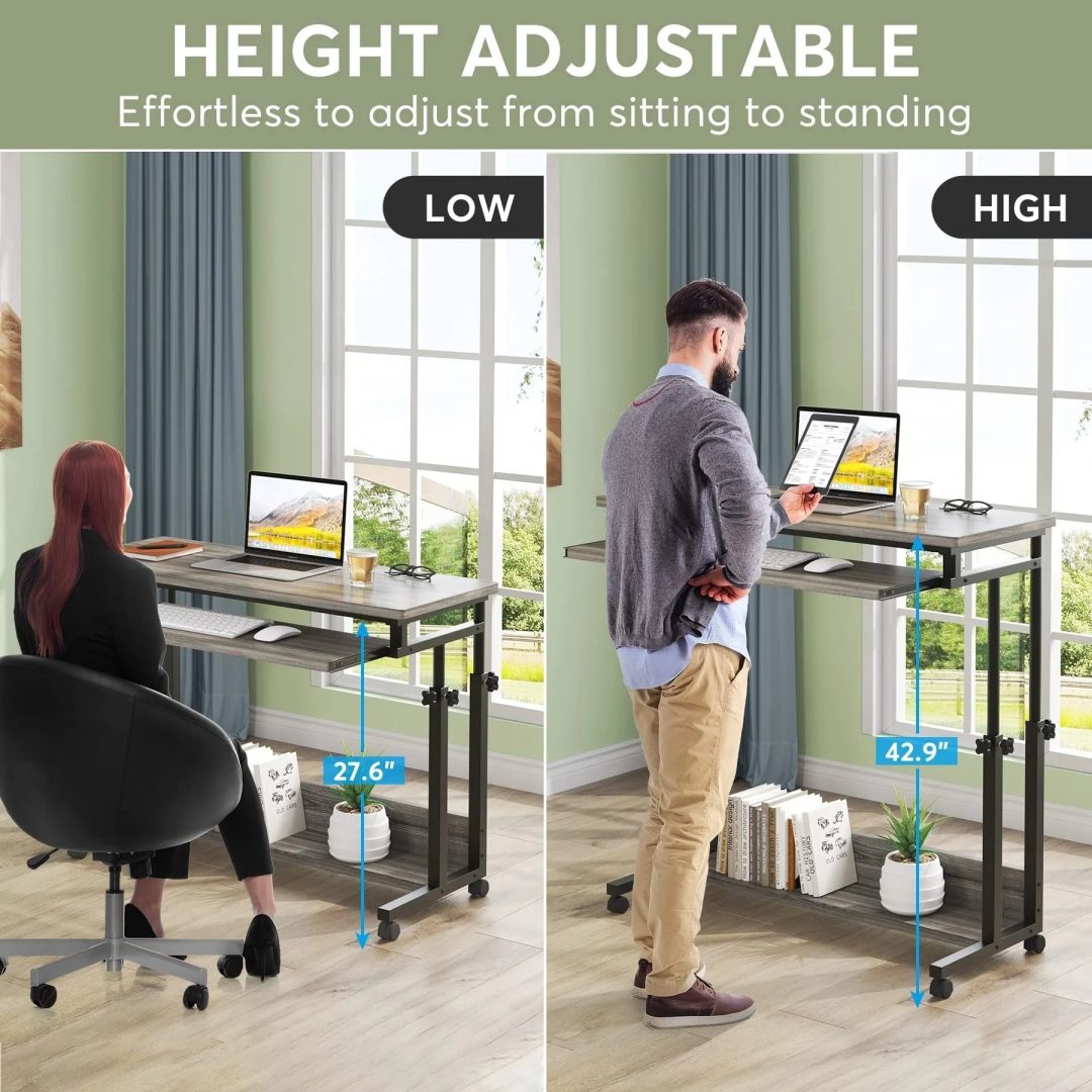 ZenVora Height Adjustable Laptop Desk, Portable Sofa and Bed Table for Work and Study