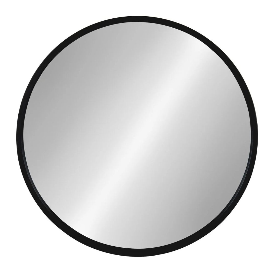 ZenVora Round Wood Accent Wall Mirror, Modern Decorative Wooden Frame Mirror for Living Room, Bedroom and Entryway