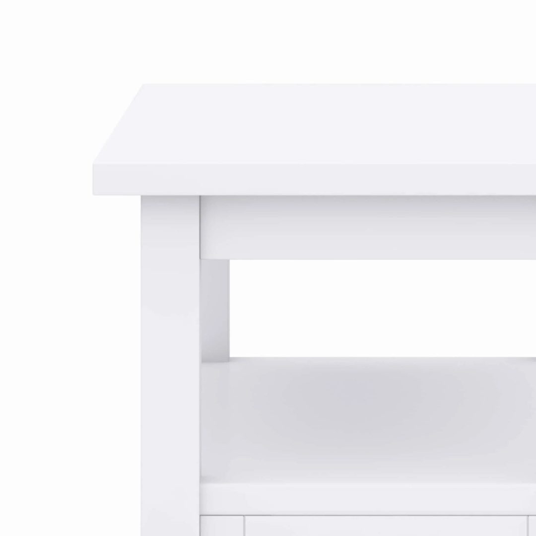 ZenVora 14" Wide Solid Wood Narrow Side Table, Rectangle Transitional Style Accent Table