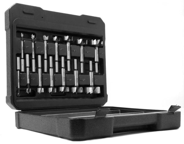 ZenVora 14-Piece Forstner Drill Bit Set, 2-Inch Woodboring Bits with 3/8-Inch Shank and Storage Case