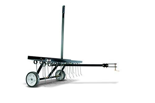 ZenVora 48 Inch Tow Behind Dethatcher - Lawn Thatch Remover with 24 Heat Treated Tines and Weight Tray