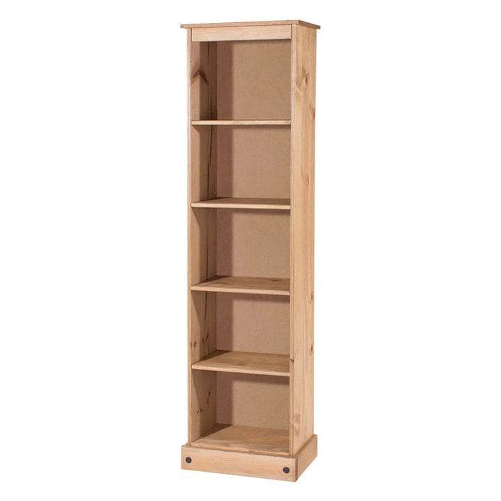 ZenVora Tall Narrow Wood Bookcase, Slim Freestanding Bookshelf for Small Spaces, Home Office and Living Room