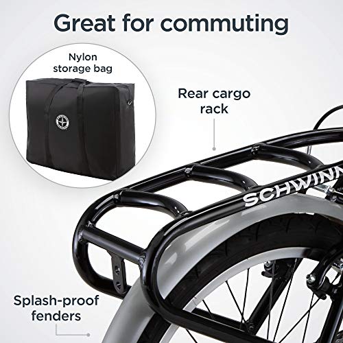 ZenVora 20-Inch Folding Adult Bike for Men and Women, 7-Speed Drivetrain