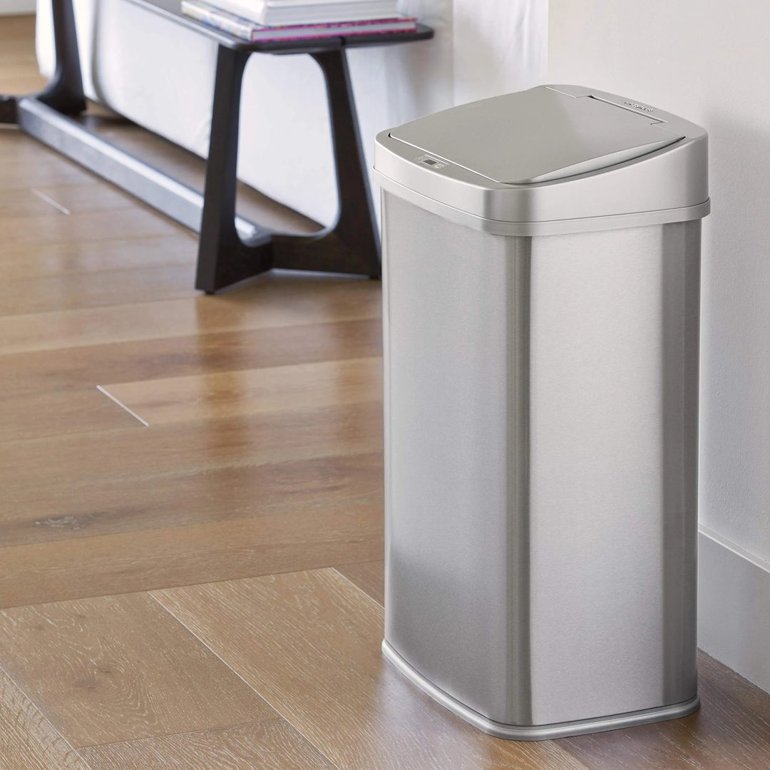 ZenVora 13 Gallon Touchless Motion Sensor Trash Can, Automatic Hands-Free Kitchen Garbage Bin with Sensor Lid