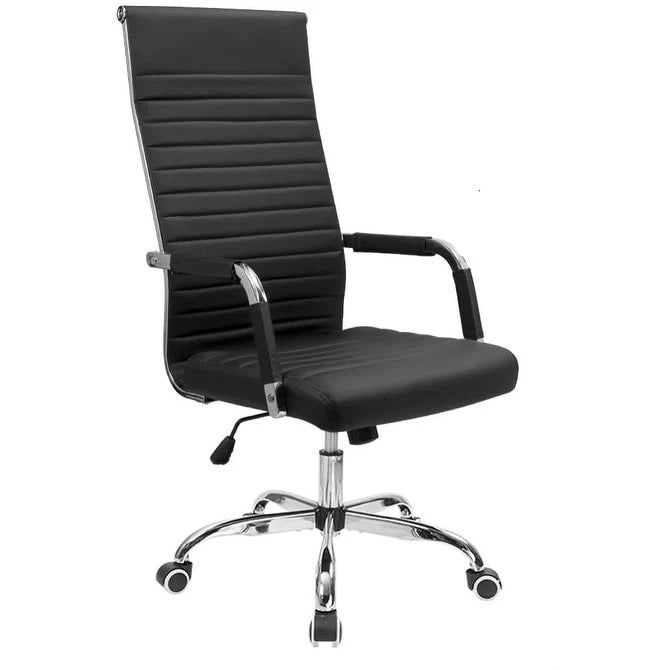 ZenVora Ribbed High Back Office Chair, Ergonomic Conference Desk Chair for Home Office, Meeting Room and Workspace