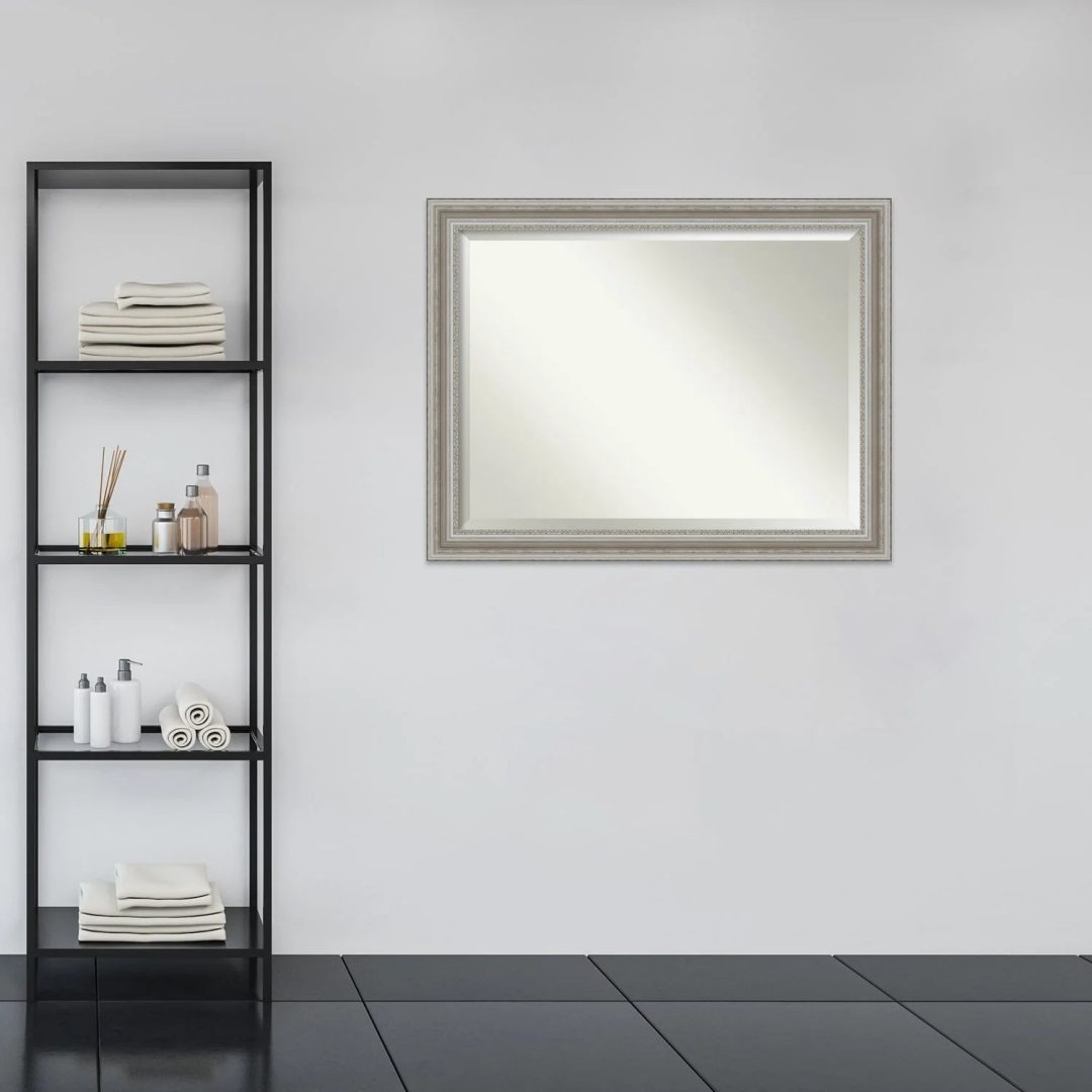 ZenVora Beveled Bathroom Wall Mirror, Silver Frame Decorative Vanity Mirror for Bathroom, Bedroom and Entryway