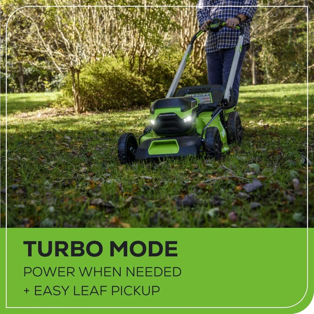 ZenVora 60V 21-Inch Cordless Self-Propelled Lawn Mower with 2 x 4.0Ah Batteries and Dual-Port Rapid Charger