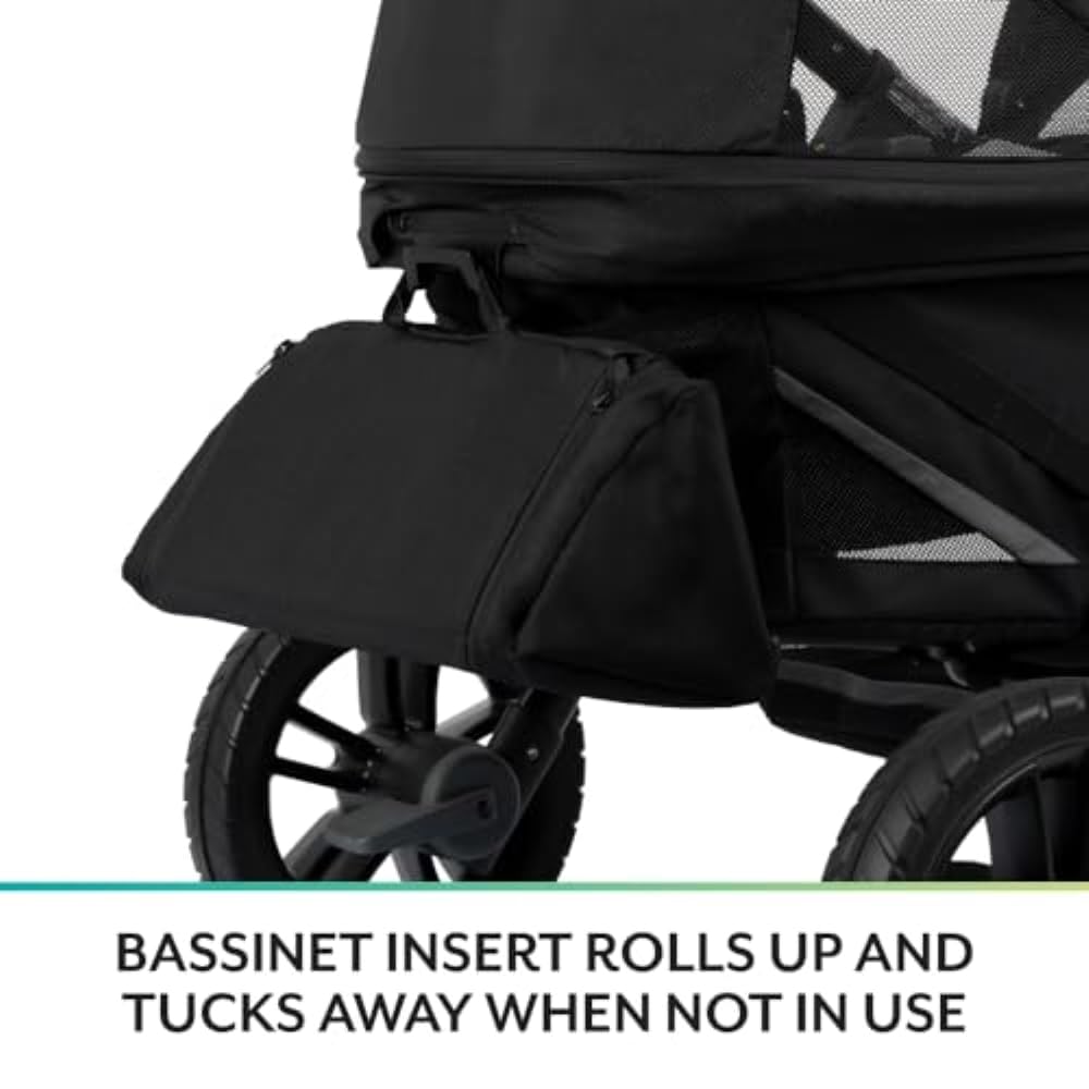 ZenVora 2-in-1 All-Terrain Baby Stroller Wagon with Canopy and Storage - Gray