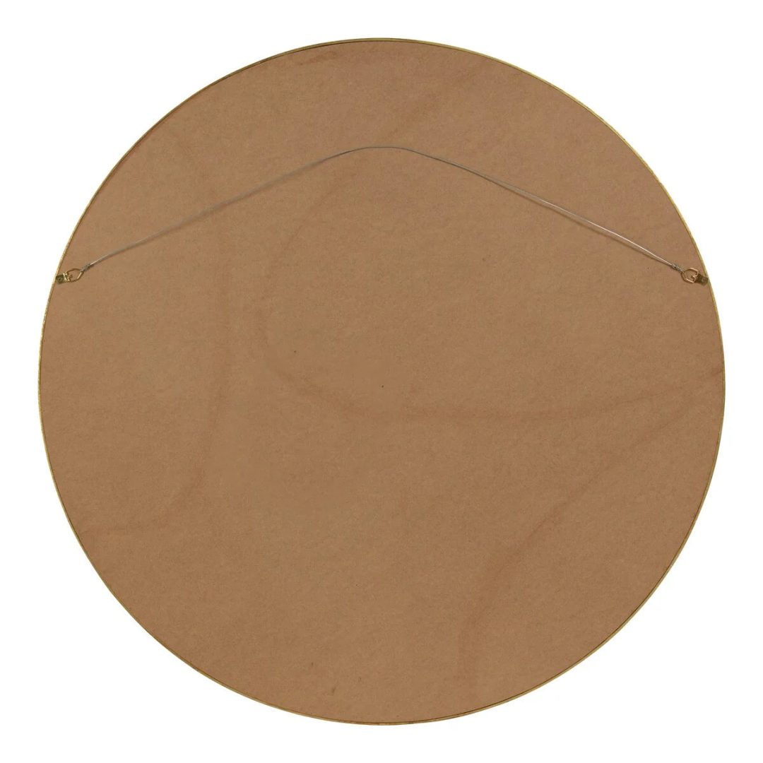 ZenVora Round Wood Accent Wall Mirror, Modern Decorative Wooden Frame Mirror for Living Room, Bedroom and Entryway