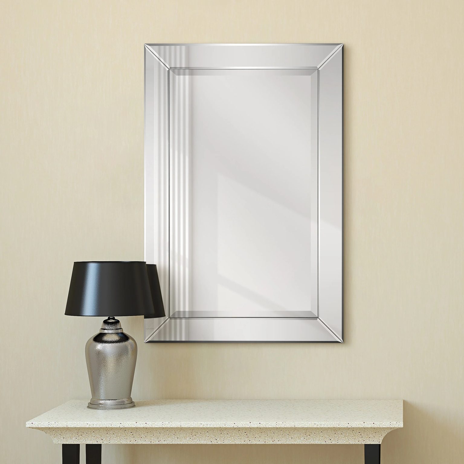 ZenVora Beveled Rectangular Clear HD Wall Mirror, Bathroom Vanity and Bedroom Mirror, 3 Sizes