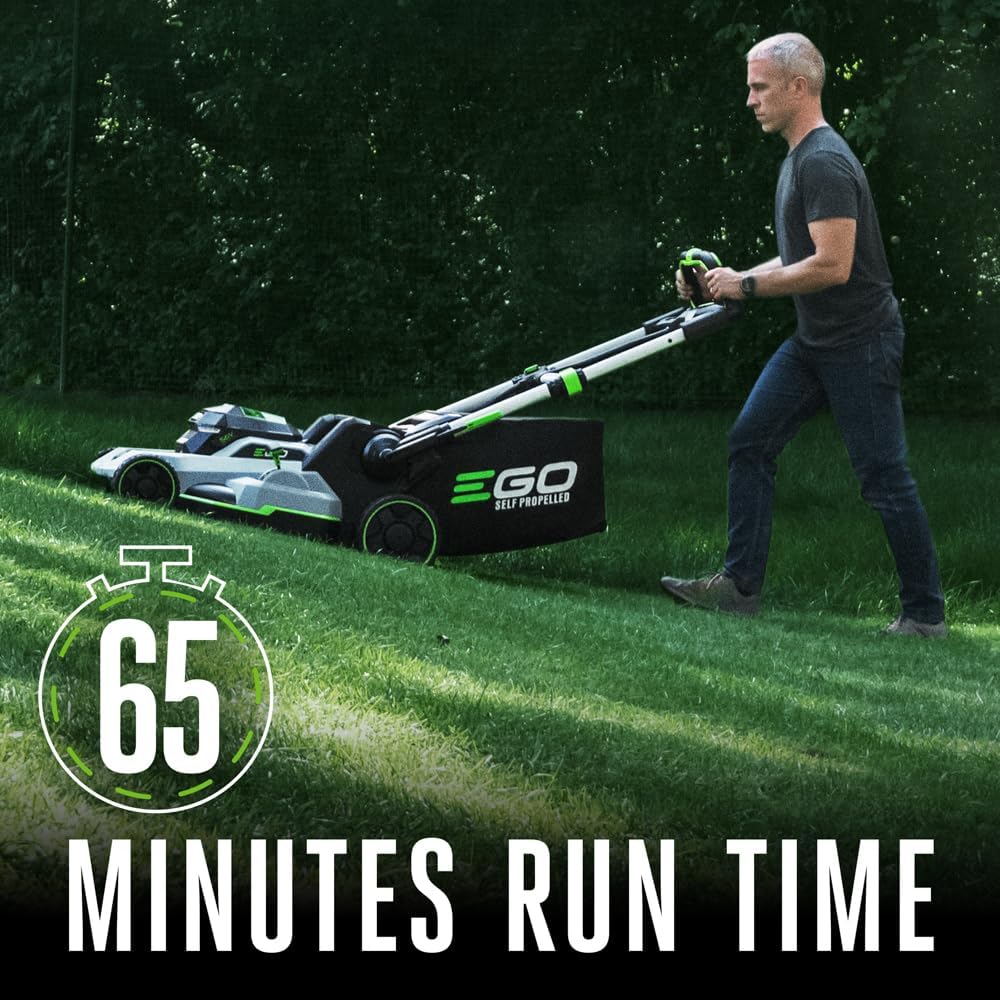 ZenVora 21-Inch 56V Self-Propelled Cordless Lawn Mower with 2 x 4.0Ah Batteries and Rapid Charger, Black