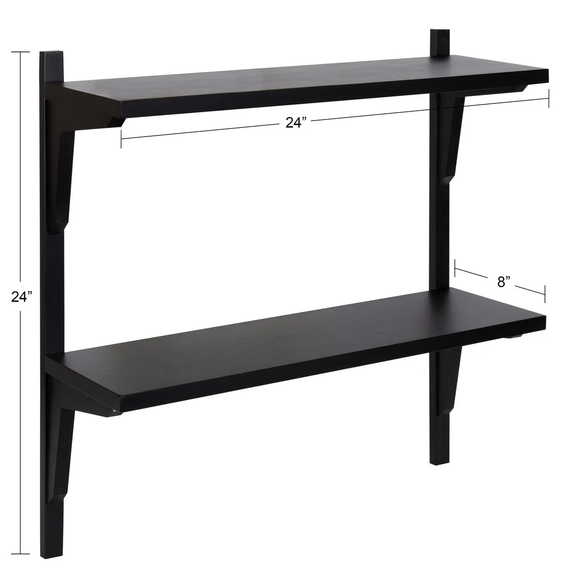 ZenVora Mid-Century Wall Shelves, 24x8x24 Inch Decorative Wall Mounted Storage and Display Shelving for Home Decor