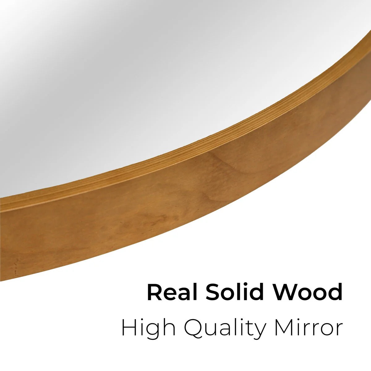 ZenVora Classic Farmhouse Round Wall Mirror, Wooden Frame Decorative Accent Mirror for Living Room, Bedroom and Entryway