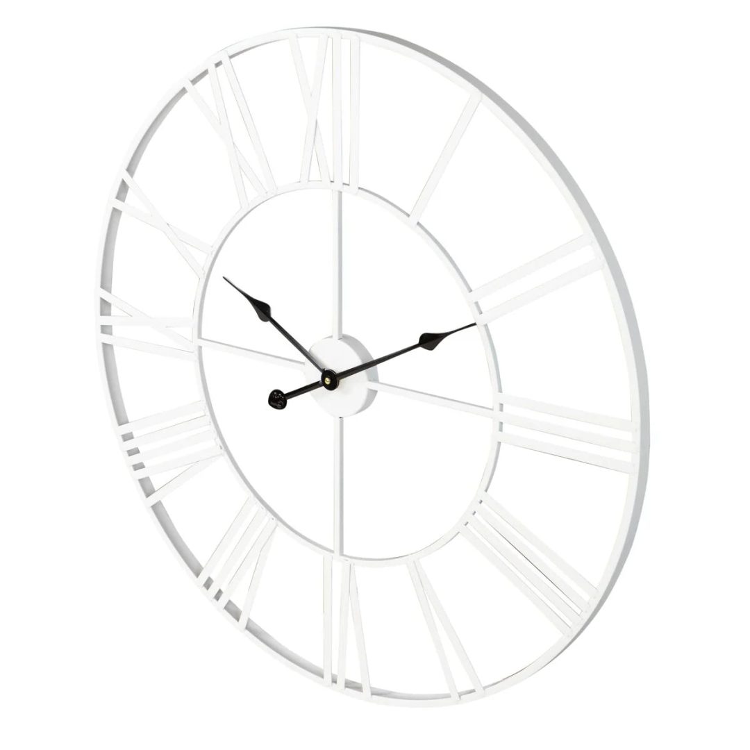 ZenVora Modern Round Metal Wall Clock, Decorative Circular Hanging Clock for Living Room, Bedroom and Office