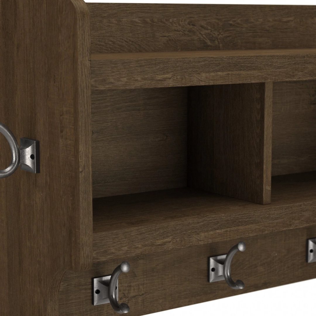 40 Inch Wall Mounted Coat Rack with Shelf, Wooden Entryway Storage and Hanging Organizer