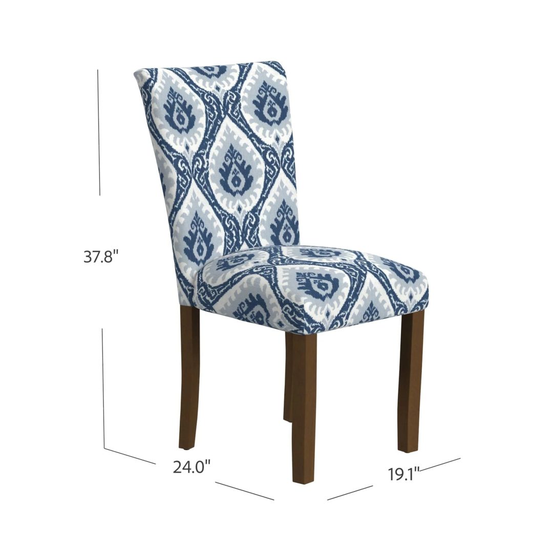 ZenVora Set of 2 Upholstered Medallion Dining Chairs, Comfortable Parsons Style Chairs for Kitchen and Dining Room