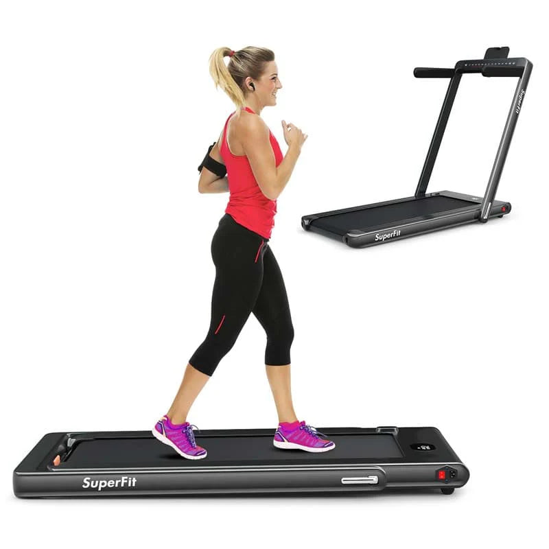ZenVora 2-in-1 Folding Electric Treadmill, 2.25 HP, Under-Desk, with Dual Display and Smart App Control