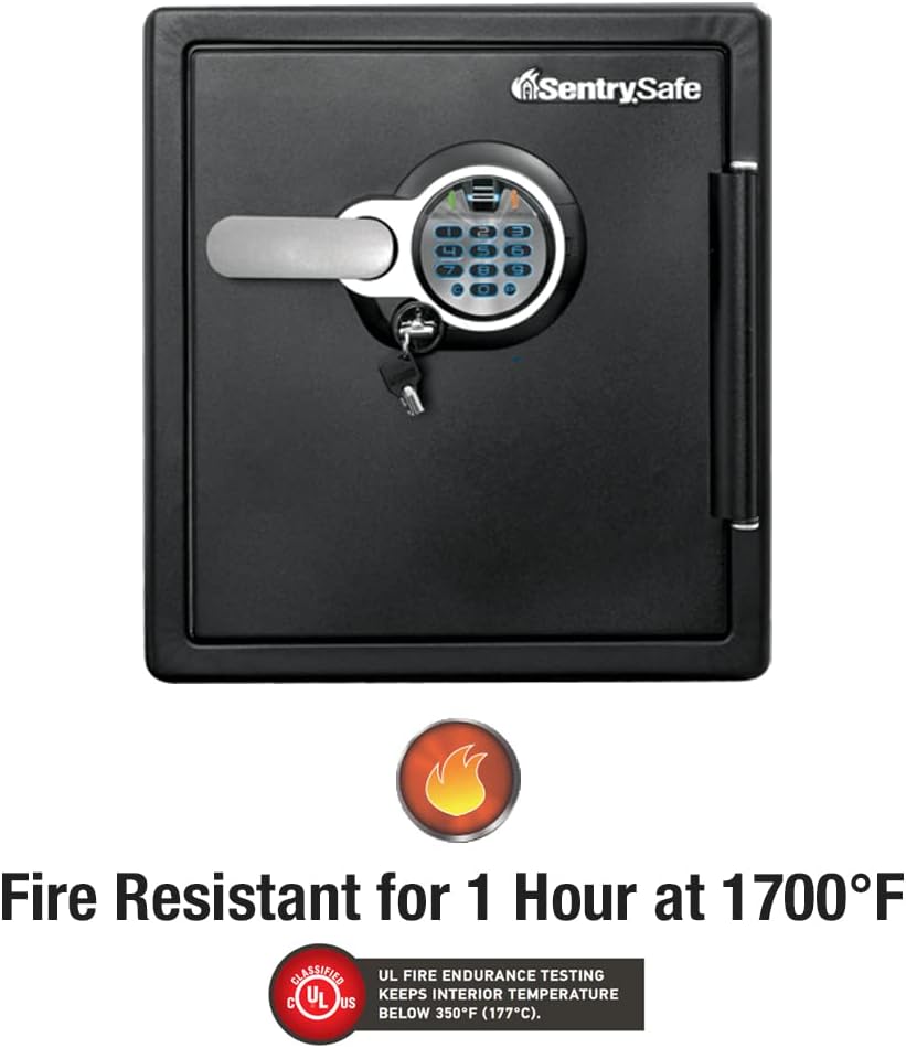 ZenVora 1.23 Cu Ft Waterproof and Fireproof Digital Safe Box, Alloy Steel Security Safe for Home and Office