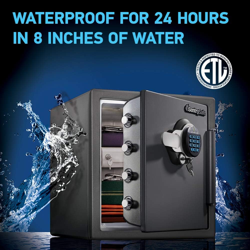 ZenVora 1.23 Cu Ft Waterproof and Fireproof Digital Safe Box, Alloy Steel Security Safe for Home and Office