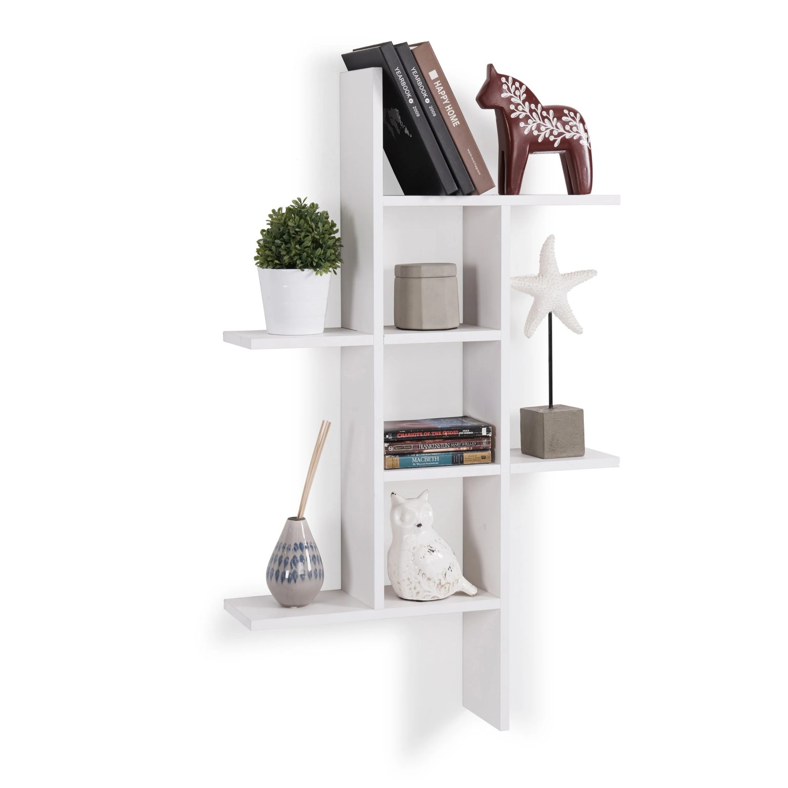ZenVora Cantilever Floating Wall Shelf, Modern Decorative Display Shelf for Living Room, Bedroom and Home Storage