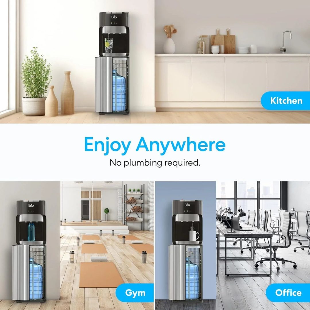 ZenVora Bottom Loading Water Cooler Dispenser – 3 Temp Settings with Child Safety Lock & LED Empty Alert