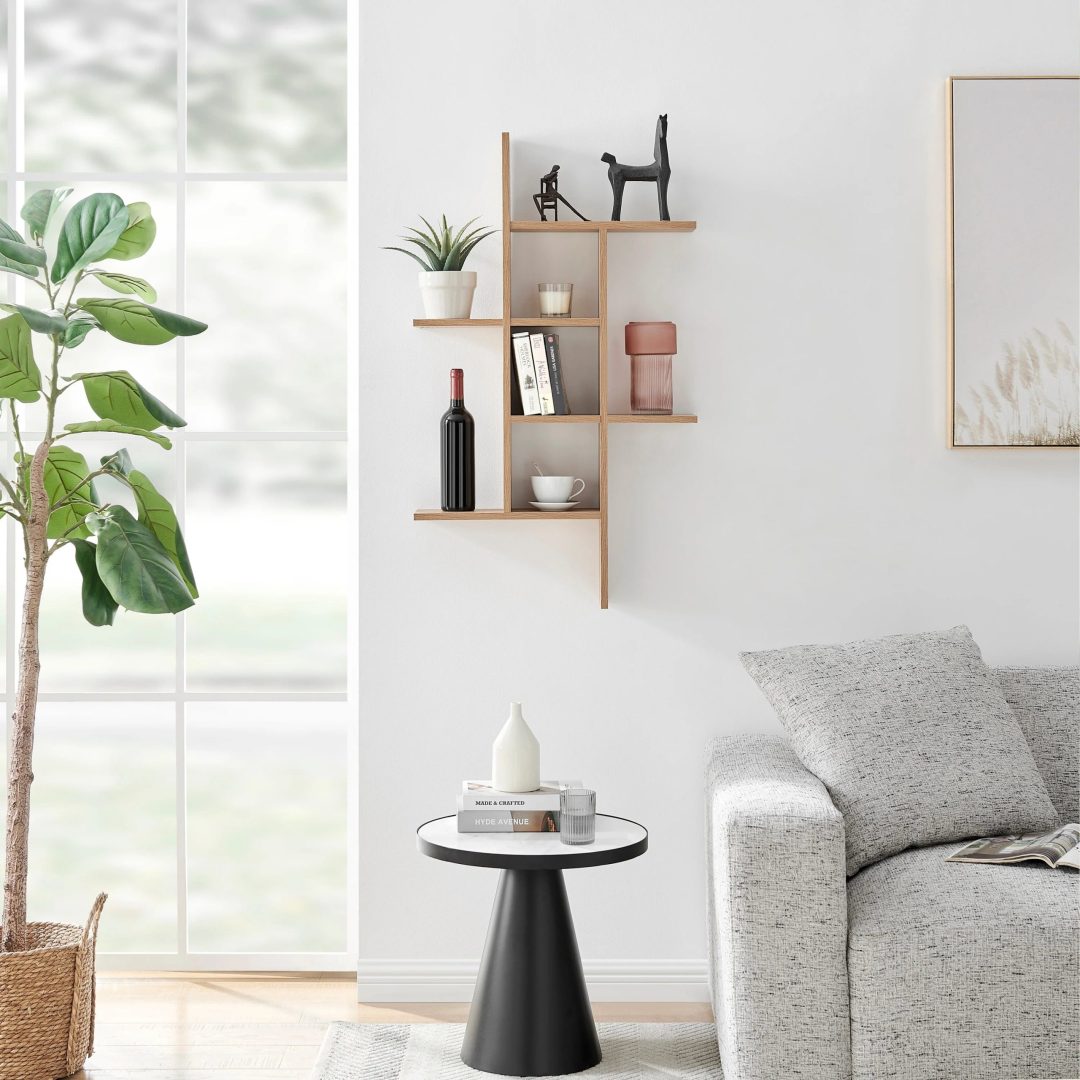 ZenVora Cantilever Floating Wall Shelf, Modern Decorative Display Shelf for Living Room, Bedroom and Home Storage