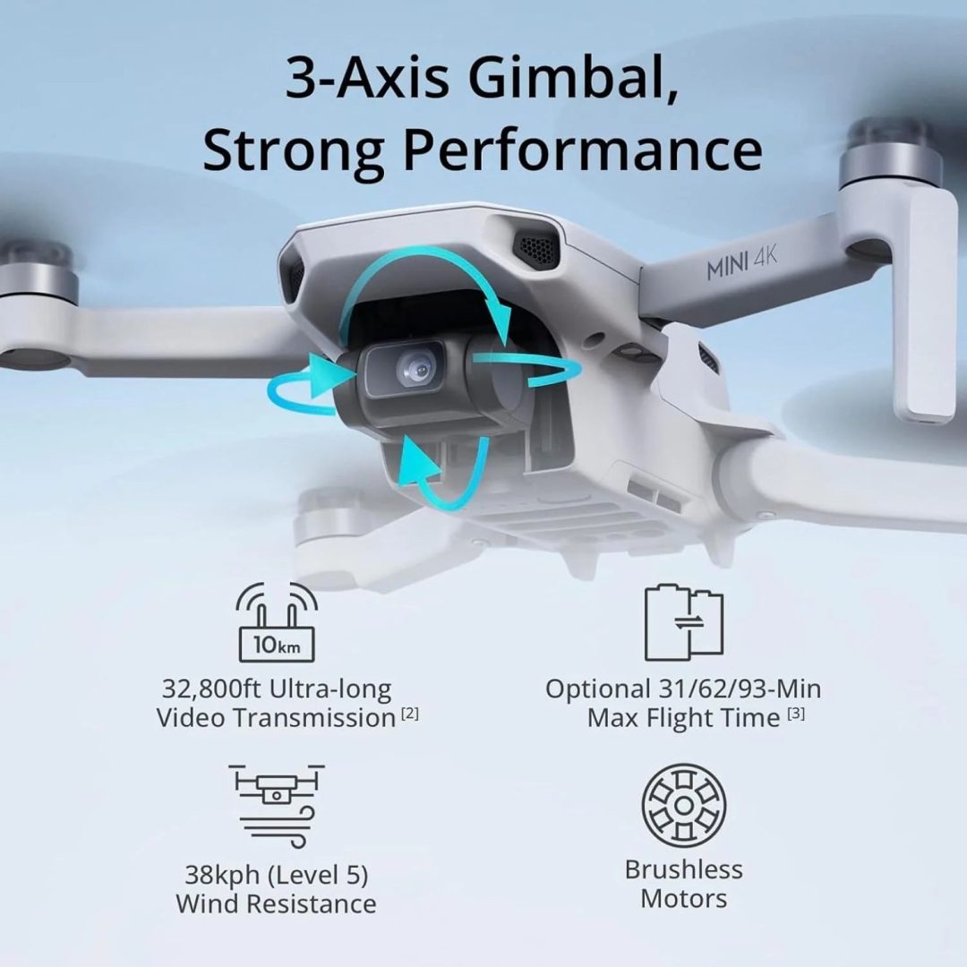 ZenVora 4K UHD Camera Drone Under 249g with 3-Axis Gimbal, 10 km Video Transmission, Auto Return and 31-Min. Flight Time