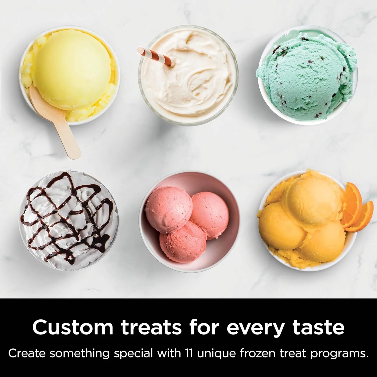 ZenVora 7-in-1 Ice Cream Maker with 2 Pint Containers and Lids, Compact, Silver