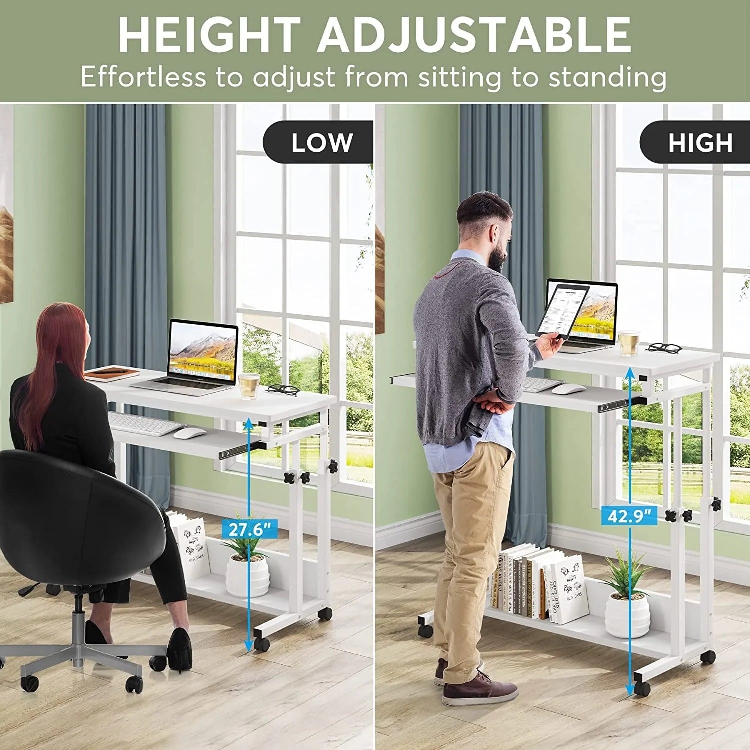 ZenVora Height Adjustable Laptop Desk, Portable Sofa and Bed Table for Work and Study