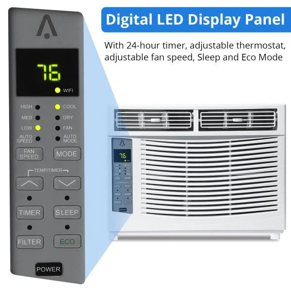 ZenVora 6,000 BTU 115V Window Air Conditioner with Reusable Filter, for Rooms Up to 250 Sq. Ft.