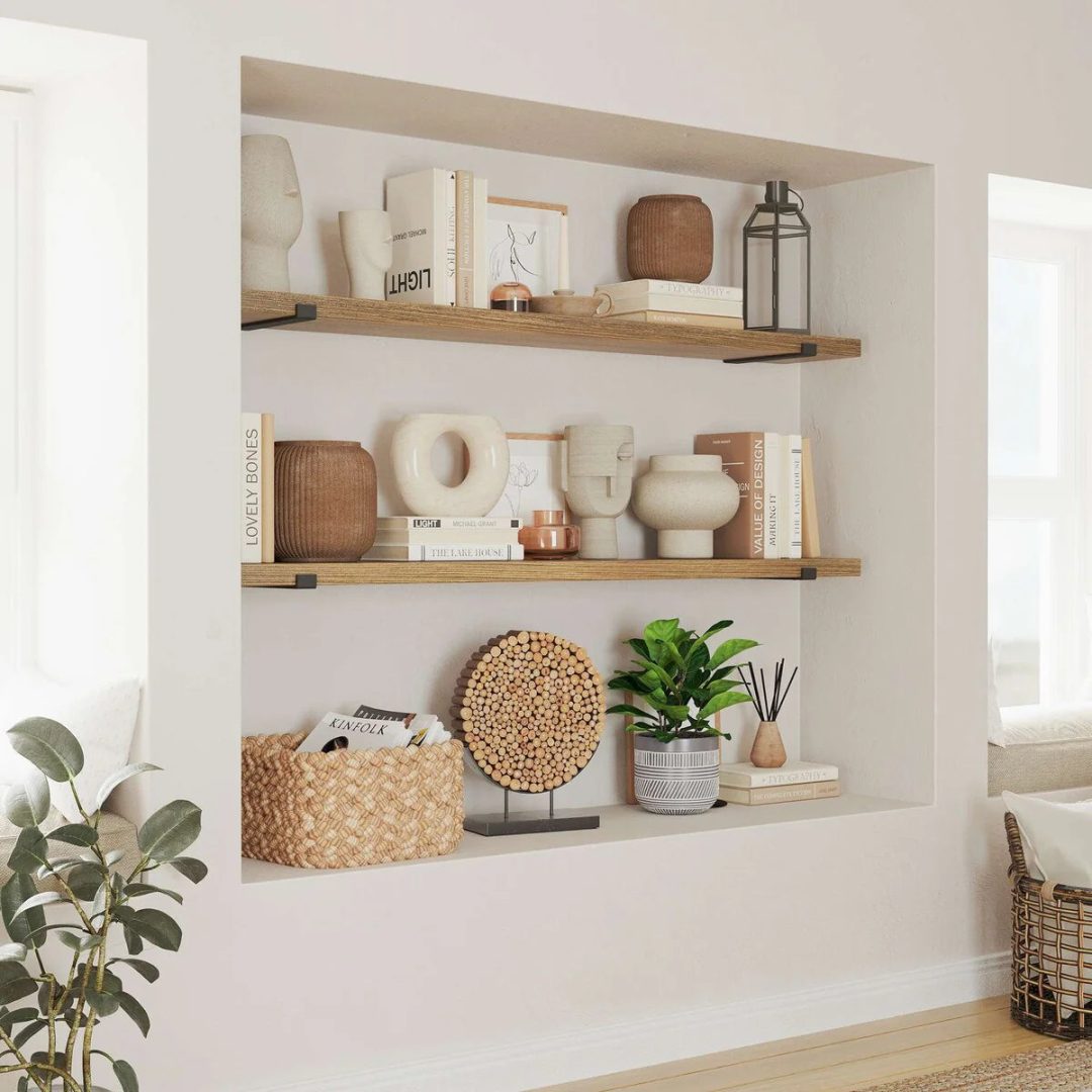 ZenVora 60 Inch Floating Wall Shelf, 9.25" Deep Wall Mounted Storage Shelf for Living Room, Bedroom and Home Decor