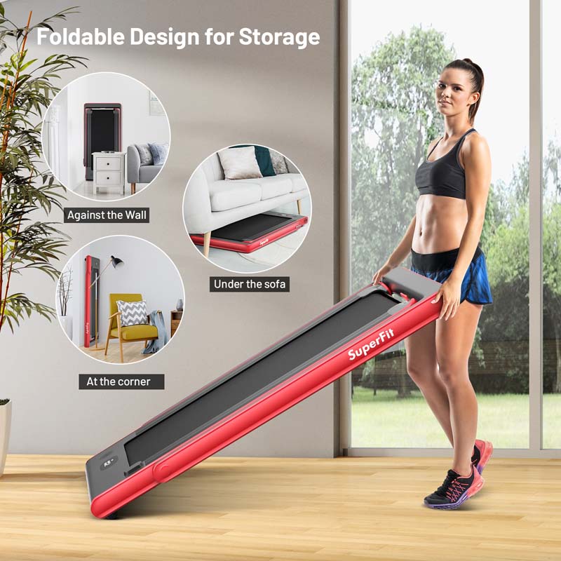 ZenVora 2-in-1 Folding Electric Treadmill, 2.25 HP, Under-Desk, with Dual Display and Smart App Control