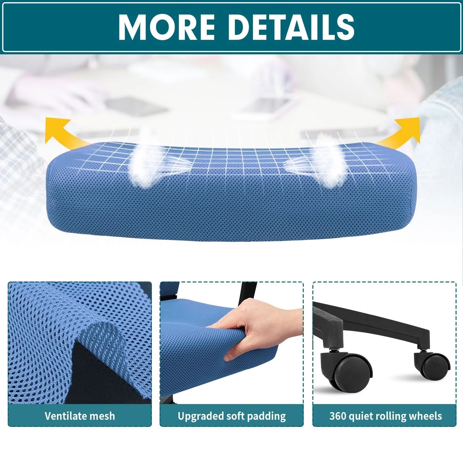 ZenVora Ergonomic Mesh Office Chair with Lumbar Support, Breathable Computer Desk Chair