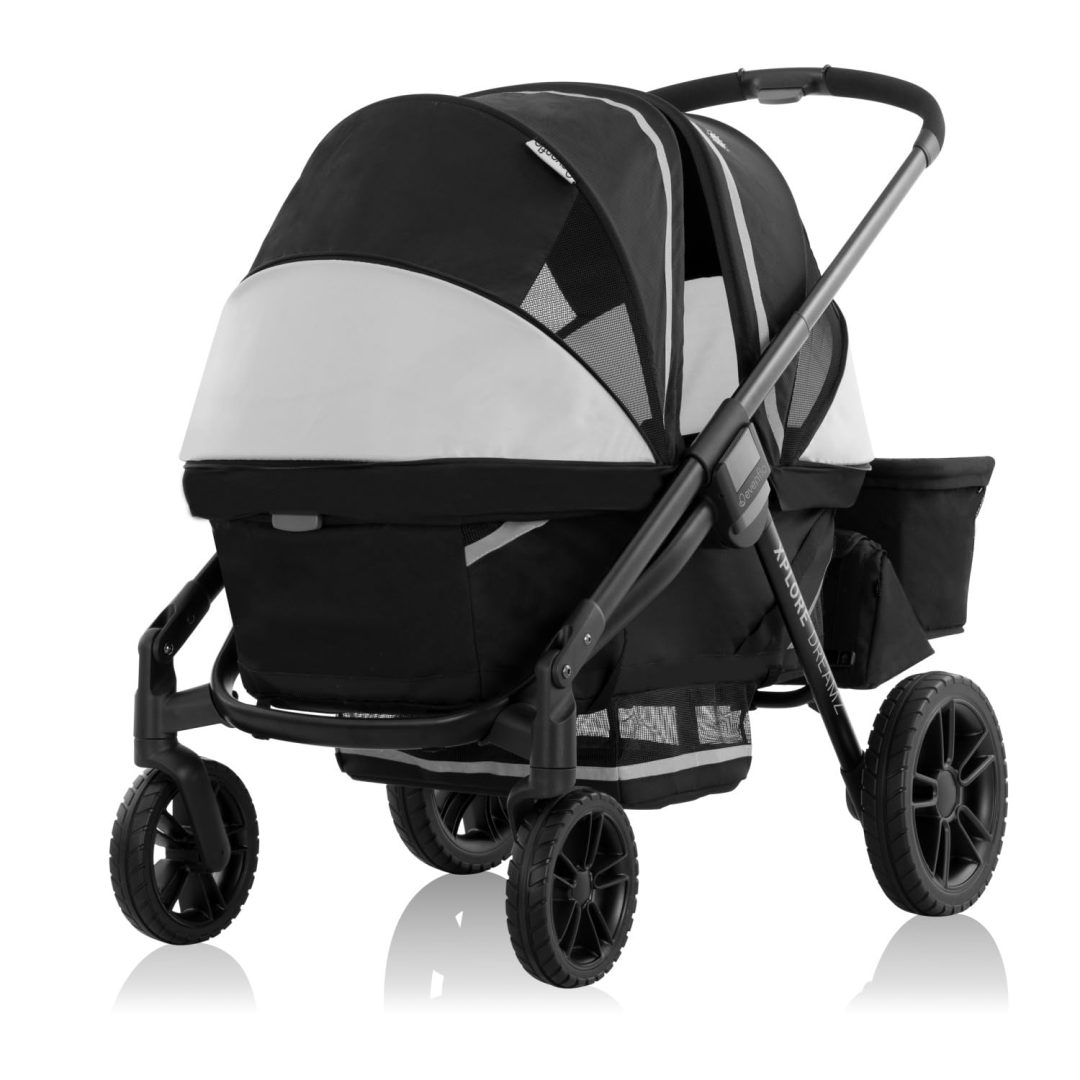 ZenVora 2-in-1 All-Terrain Baby Stroller Wagon with Canopy and Storage - Gray
