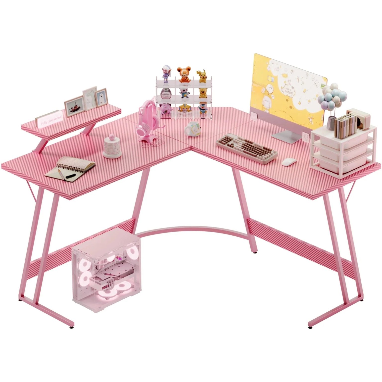 ZenVora L-Shaped Gaming Desk, Computer Corner Desk and Office Writing Desk for Home