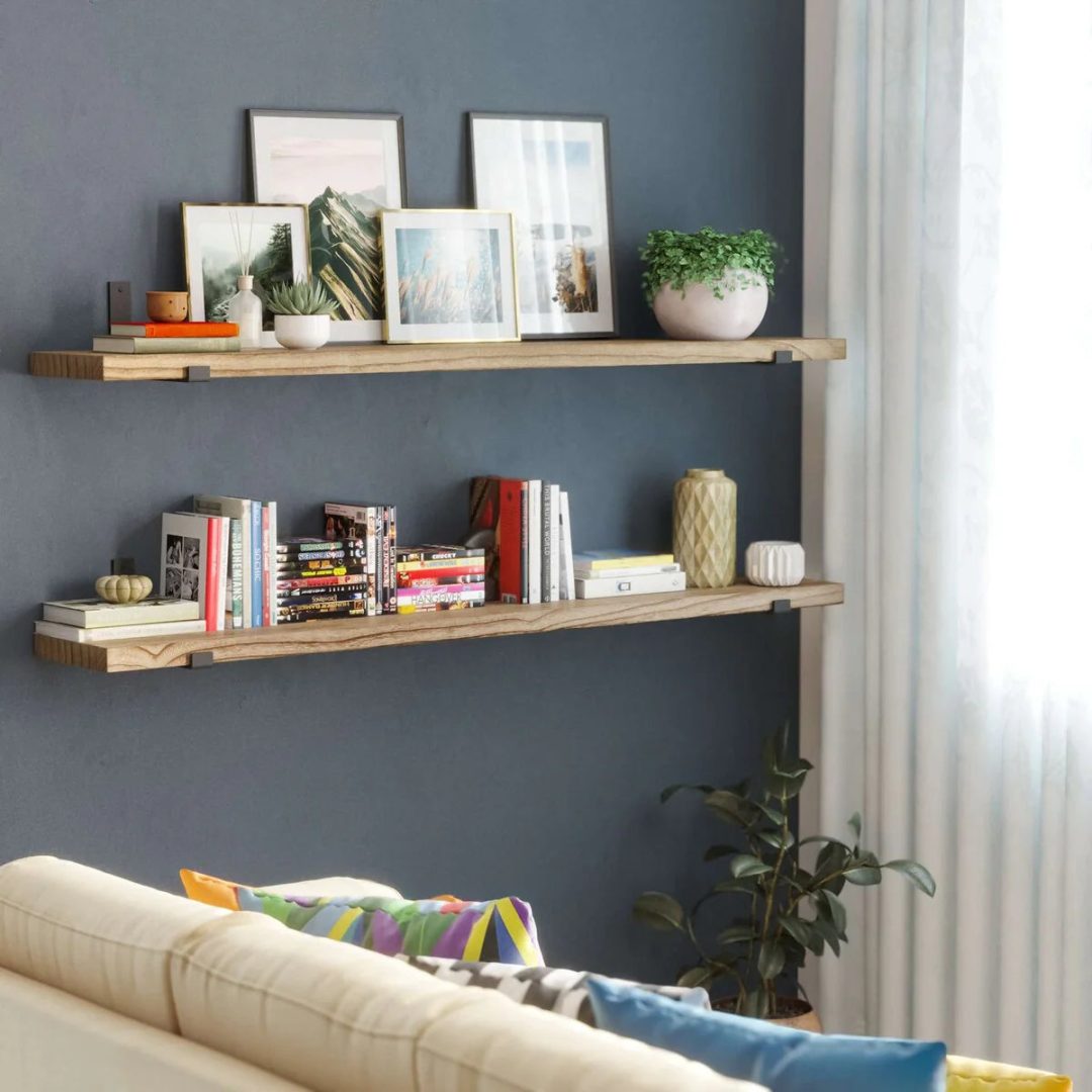 ZenVora 60 Inch Floating Wall Shelf, 9.25" Deep Wall Mounted Storage Shelf for Living Room, Bedroom and Home Decor
