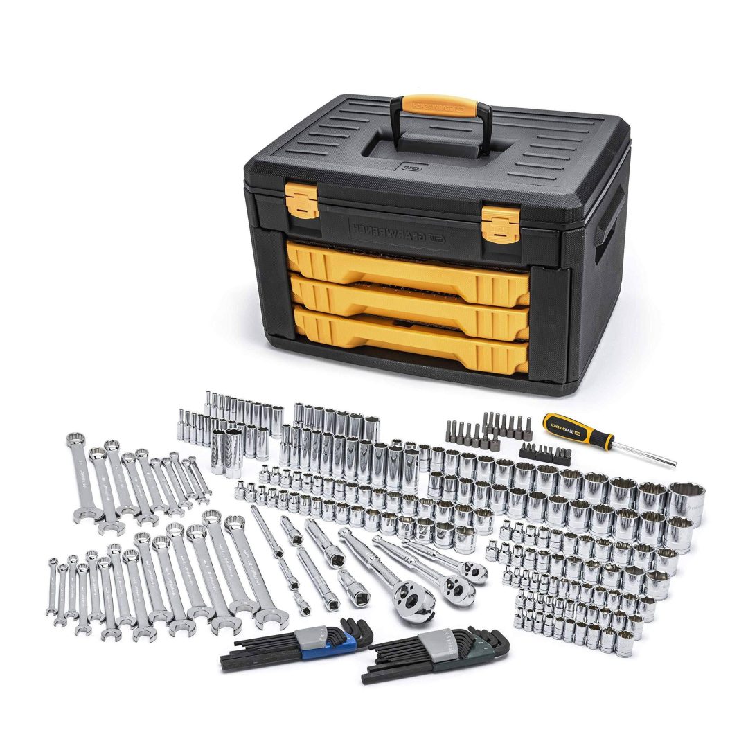 ZenVora Allen 3-Drawer Mechanics Tool Set - SAE & Metric Sockets, Ratchets, Wrenches and Storage Case