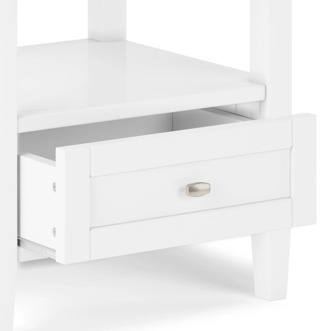 ZenVora 20 Inch Wide Solid Wood Rectangle End Table, Transitional Side Table