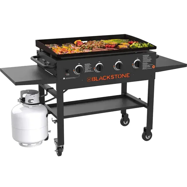 ZenVora 36-Inch 4-Burner Griddle Cooking Station with Side Shelves