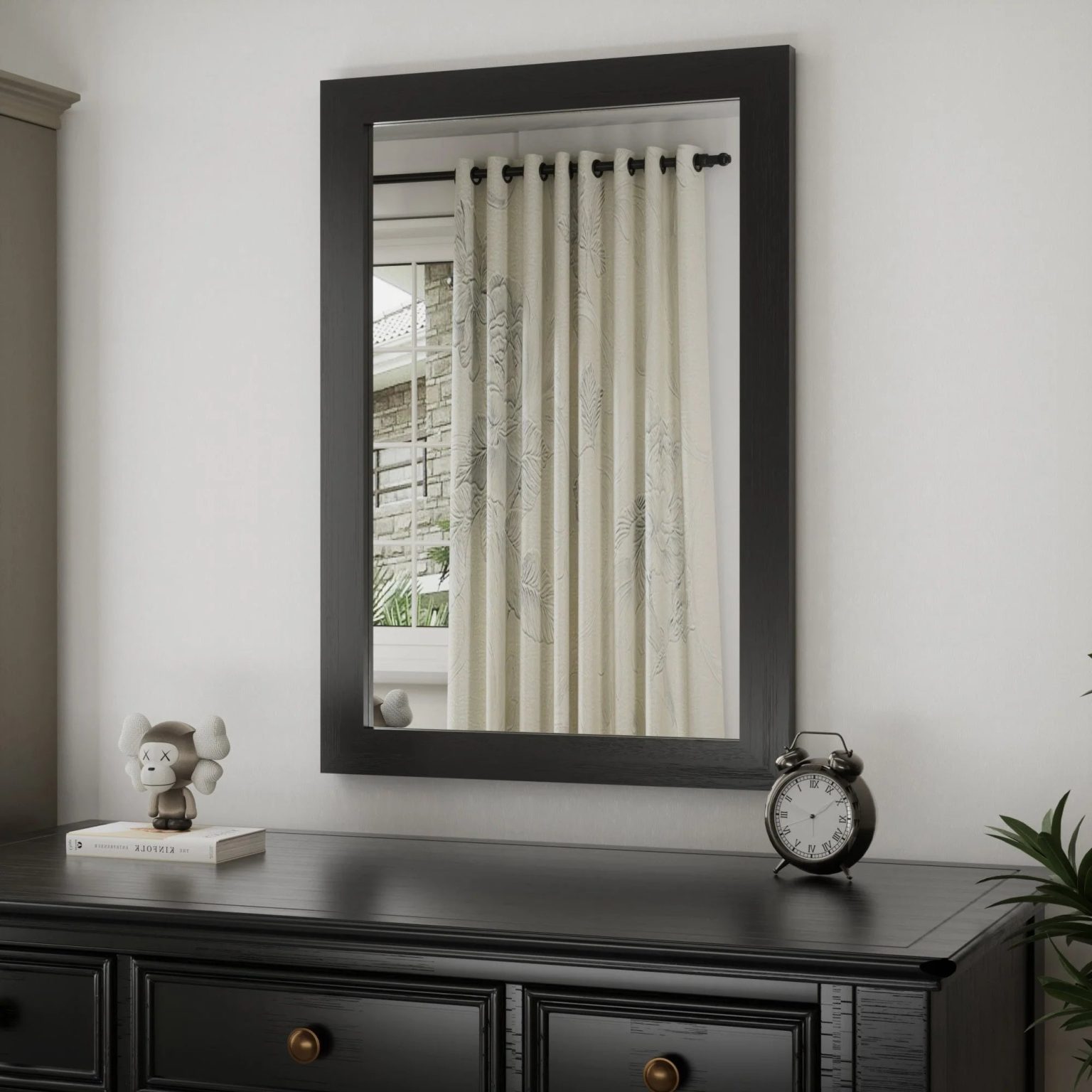 ZenVora Modern Rectangular Wall Mirror with Wood Frame, Bathroom and Barn Door Mirror, Multiple Sizes